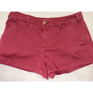 Abercrombie & Fitch Preppy‎ Y2K Micro Mini Chino Shorts Size 2 Red Low Rise